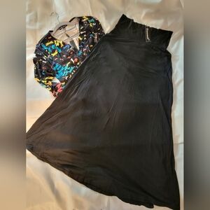 NWT Black A-Line Skirt BUTTERY SOFT & STRETCHY. L